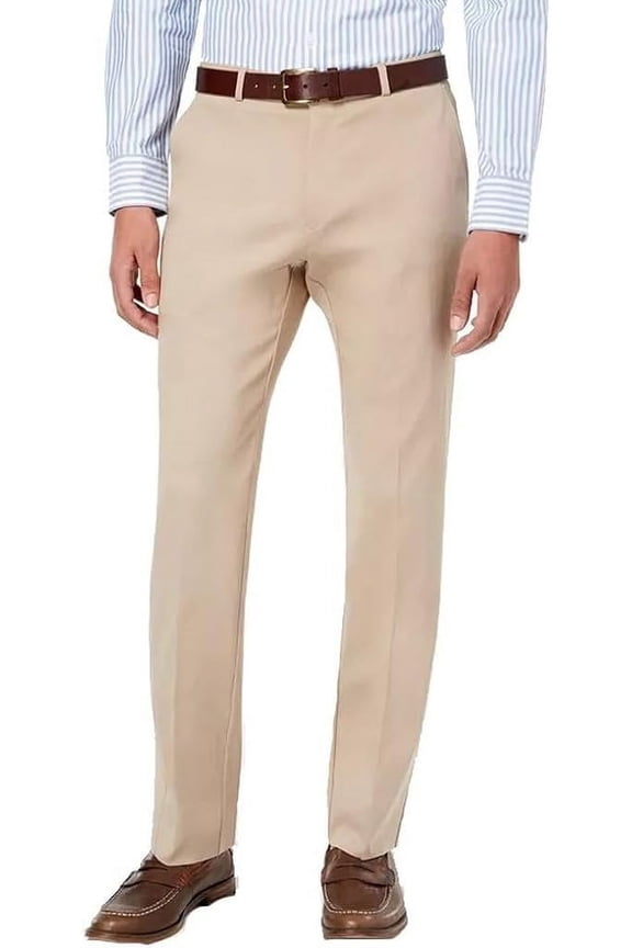 Designed, Men's 61328 Slim-Fit Flat-Front Dress Pants, Tan, 40x32