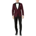 thumbnail image 1 of Adam Baker Designed, Men's One Button Peak Lapel Two-Piece Tuxedo - Burgundy - 56R, 1 of 6