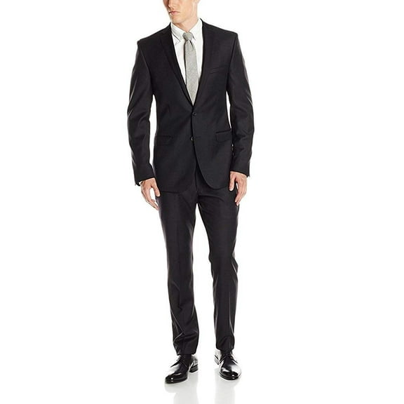 Creative by Adam Baker Men's CT101 2 Piece Slim Fit Suit - Black - 44R