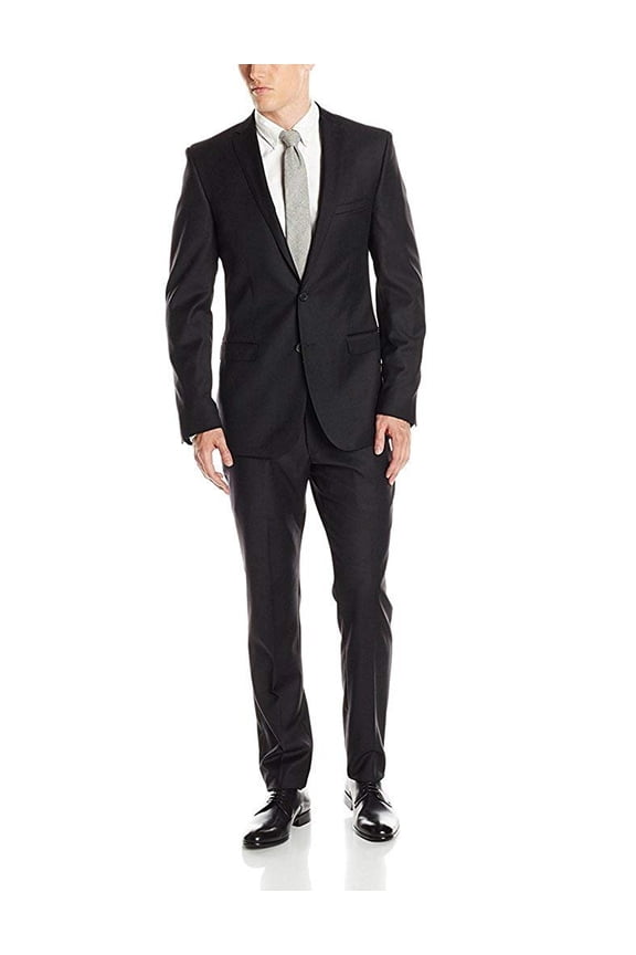 Creative by Adam Baker Men's CT101 2 Piece Slim Fit Suit - Black - 44R