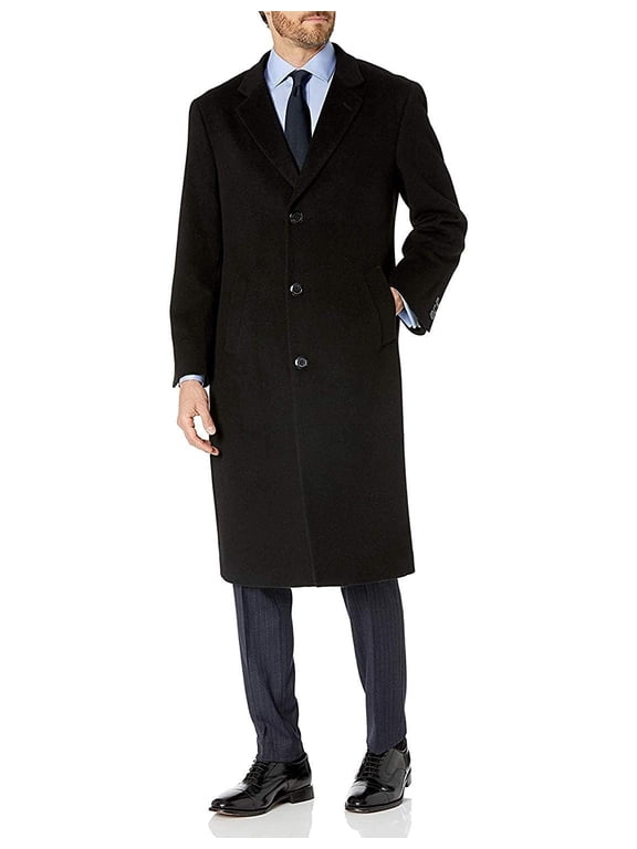 Men's Topcoat, Single Breasted Luxury Wool Full Length Topcoat for Men