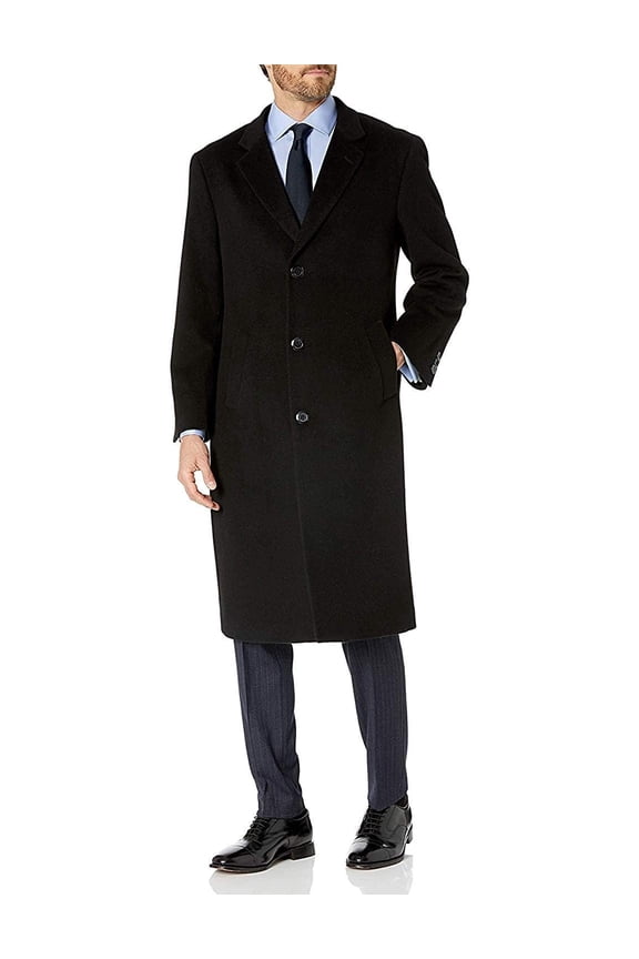 Men's Topcoat, Single Breasted Luxury Wool Full Length Topcoat for Men