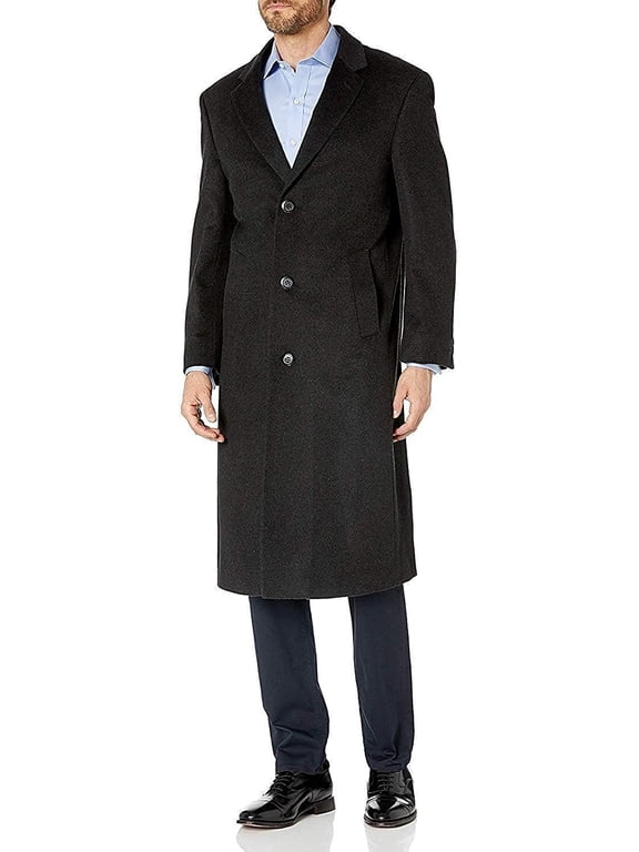 Men's Topcoat, Single Breasted Luxury Wool Full Length Topcoat for Men