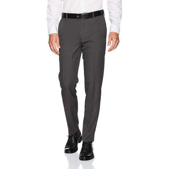Adam Baker Men's Slim-Fit Flat-Front 100% Wool Dress Pants - Colors