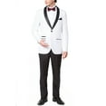 thumbnail image 1 of Adam Baker Men's 9-3412 Slim Fit One Button Satin Shawl Collar Tuxedo Suit - White - 34 Short, 1 of 7