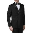 thumbnail image 1 of Adam Baker Men's 91003 Formal Slim Fit 2-Piece Double Breasted Peak Lapel Tuxedo - Solid Black - 38S, 1 of 4