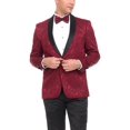 thumbnail image 1 of Adam Baker Men's Floral Paisley Shawl Lapel Tuxedo Jacket Matching Bow Tie Included, 1 of 6