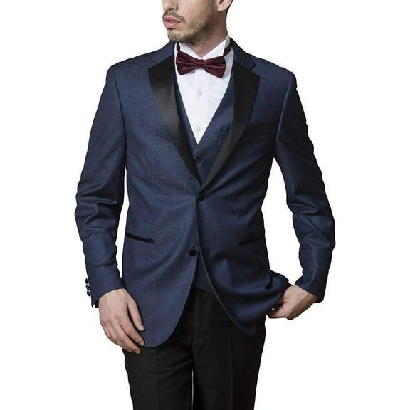 Adam Baker Men's Lot: 6-2503 3-Piece Slim Fit Tuxedo Set - Navy - 46R