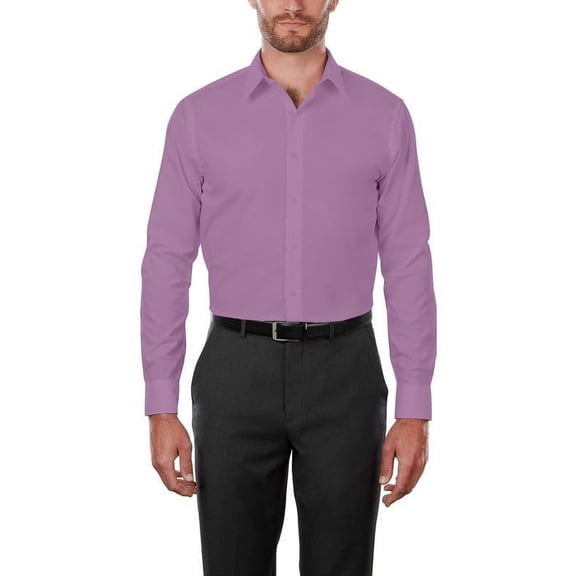 Adam Baker Men's MSH9801 4-Way Stretch Slim Fit Long Sleeve Dress Shirt, Lavender, 2XL