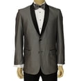 thumbnail image 1 of Adam Baker Men's MZS-1707 Classic Fit Velvet Shawl Collar Two Button Dinner Jacket - Grey - 4XL, 1 of 2