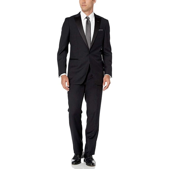 Adam Baker Men's Modern Fit Two-Piece Peak Lapel Tuxedo Suit