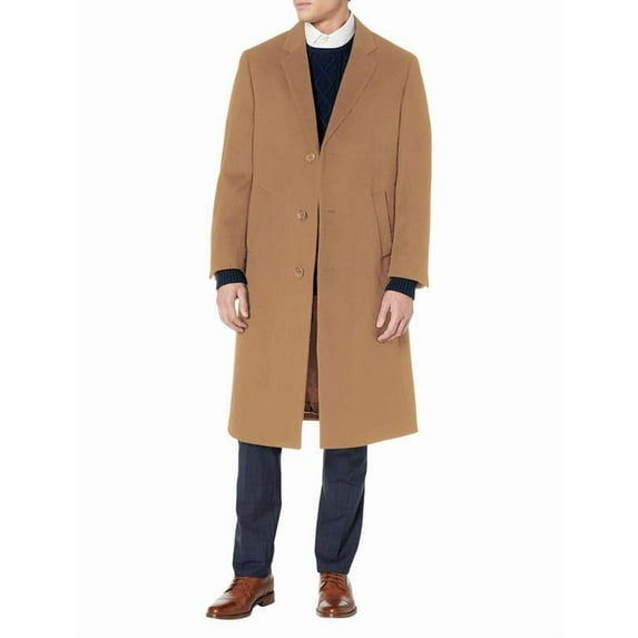 Adam Baker Men's Single Breasted Luxury Wool Full Length Topcoat - Available In Colors