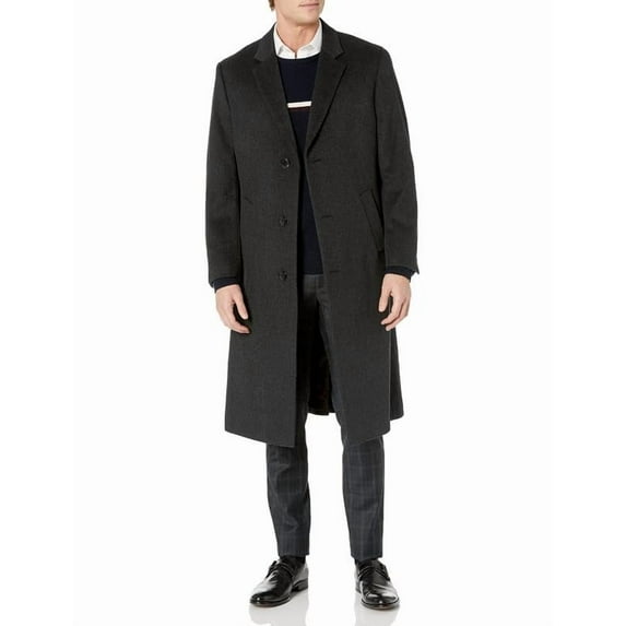 Adam Baker Men's Single Breasted Luxury Wool Full Length Topcoat - Available In Colors