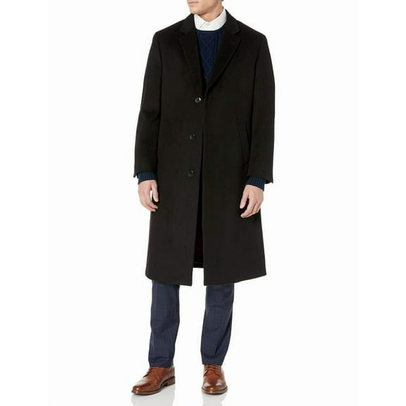 Adam Baker Men's Single Breasted Luxury Wool Full Length Topcoat - Available In Colors
