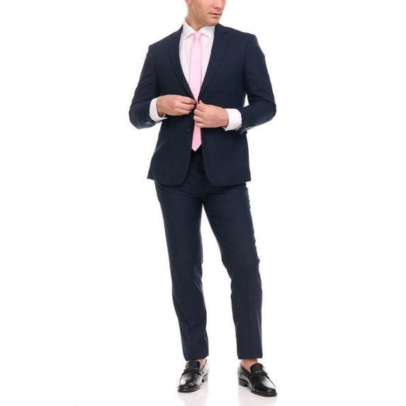 Adam Baker Men's Single Breasted Ultra Slim Fit 2-Piece Jacket, Trousers Suit Set