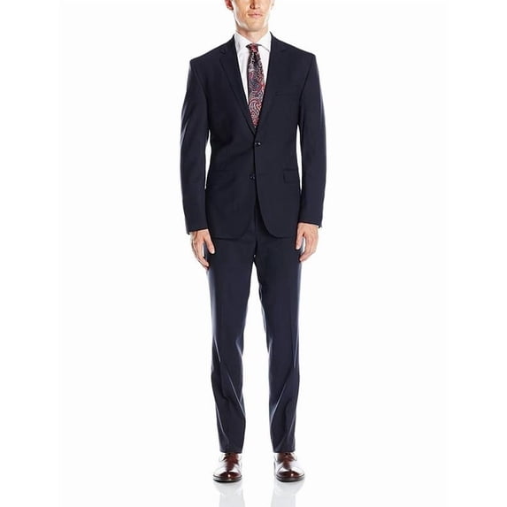 Adam Baker Men's Slim Fit 2-Piece Two Button Single Breasted Suit Set