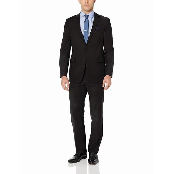 Adam Baker Men's Slim Fit 2-Piece Two Button Single Breasted Suit Set