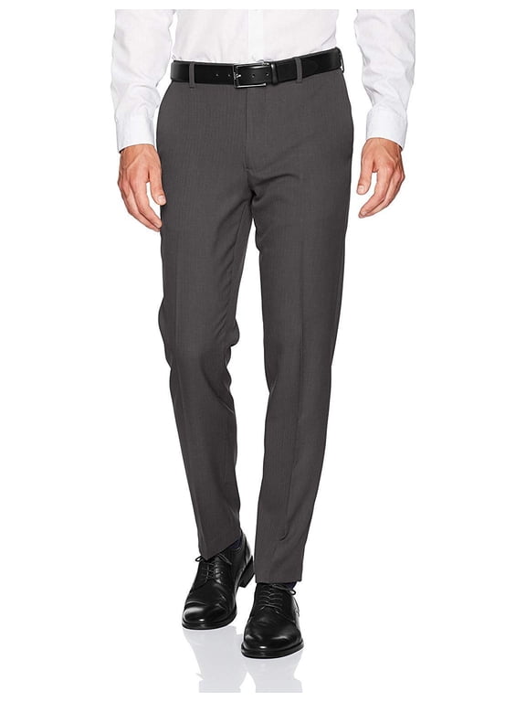 Men's Slim-Fit Flat-Front 100% Wool Dress Pants - Colors