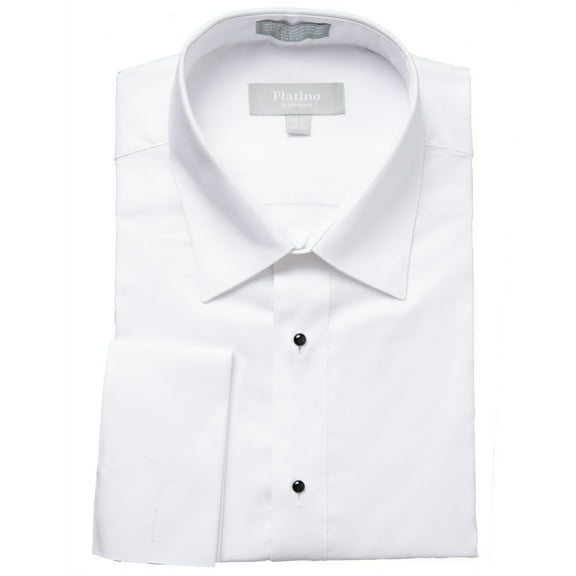 Adam Baker Men's Tuxedo Shirt  French Cuff Laydown Collar Cotton Formal Regular Fit Dress Shirt for Prom Party Wedding