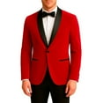 thumbnail image 1 of Adam Baker Men's Velvet Dinner Jacket, One Button Tuxedo Jacket - Blazer with Satin Shawl Collar - Slim Fit Dinner Jackets for Men for Wedding & Prom, 1 of 2
