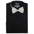 thumbnail image 1 of Adam Baker Mens 1943 Wingtip Collar Slim Fit Formal Tuxedo Shirt - Black - 18.5 6-7, 1 of 1