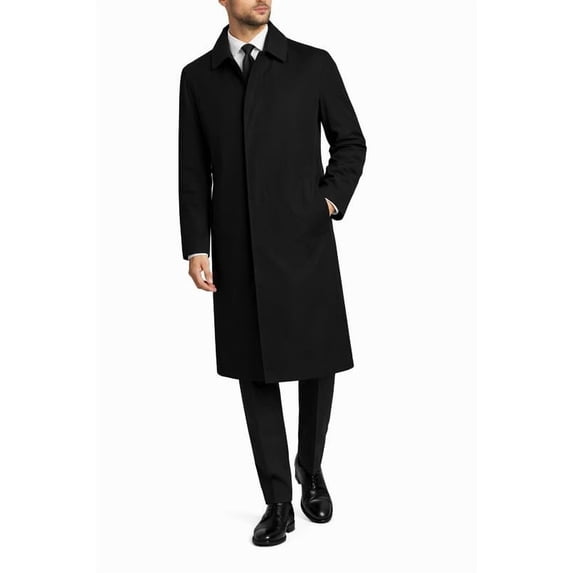 Adam Baker Men's Bergen Trench Coat - Single Breasted, Full Length, Removable Zip Out Liner, All Weather Raincoat