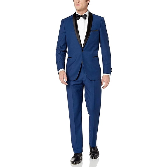 Adam Baker Men's Modern Fit Two-Piece Shawl Lapel Tuxedo Suit