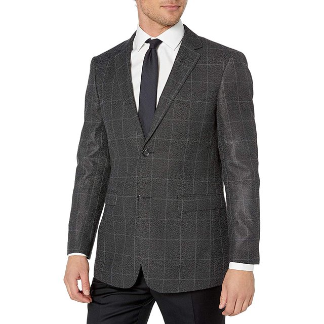 Adam Bakes Adam Baker Mens Ultra Slim fit Notch Lapel Plaid Sport Coat/Blazer ...