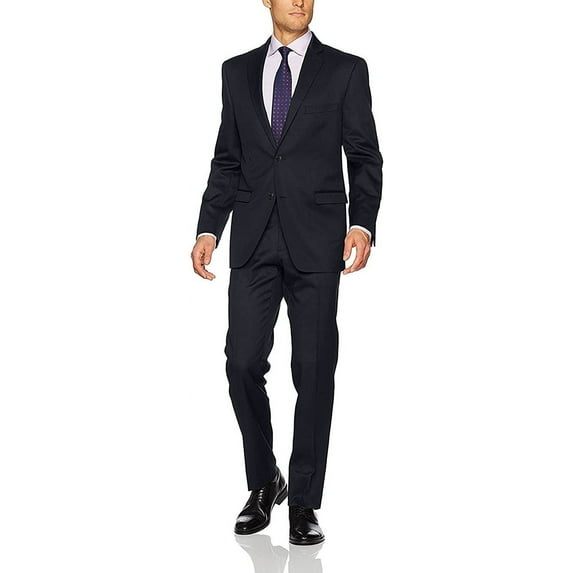 Adam Baker Montefino Men's S403912H-403997 Slim Fit 100% Merino Wool Suit - Navy - 44R