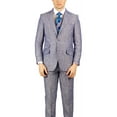 thumbnail image 1 of Adam Baker Needle & Stitch by Men's NS2P-705 100% Linen Modern Fit Single Breasted 2-Piece Pin Stripe Suit - Blue - 46R, 1 of 3