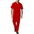 thumbnail image 1 of Adam Baker Rizzo Men's 2-Piece Linen-Cotton Blend Walking Suit - Red - 3XL - 44Wx34L, 1 of 2