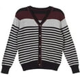 thumbnail image 1 of Adam Baker Viero Richi Boys 2360 Button-up Cotton Knit Sweater Cardigan - Burgundy/Grey - 3, 1 of 2