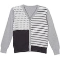 thumbnail image 1 of Adam Baker Viero Richi Boys 2367 Button-up Cotton Knit Sweater Cardigan - Grey/Black - 4, 1 of 2