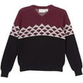 thumbnail image 1 of Adam Baker Viero Richi Boys 2414 Pullover Cotton Knit Sweater Cardigan - Burgundy/Black- 3, 1 of 2