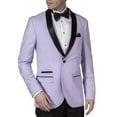 thumbnail image 1 of Adam Baker West End by Men's 9-3417 Slim Fit One Button Satin Shawl Collar 2-Piece Tuxedo Suit - Lavender-46S, 1 of 6