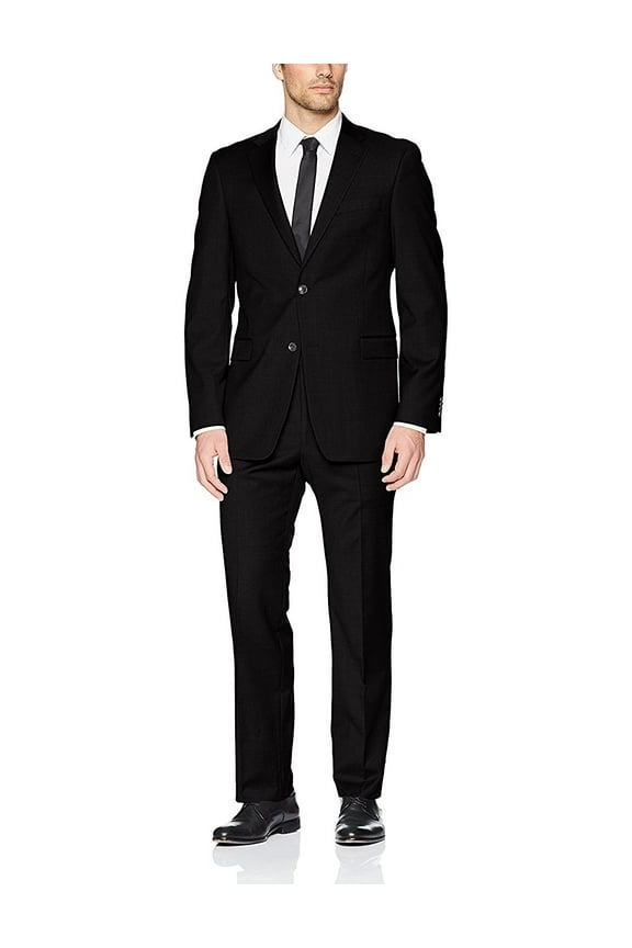 Men's Suits, Modern Fit 2-Piece Single Breasted Two Button Wool/Silk Blend Suit for Men
