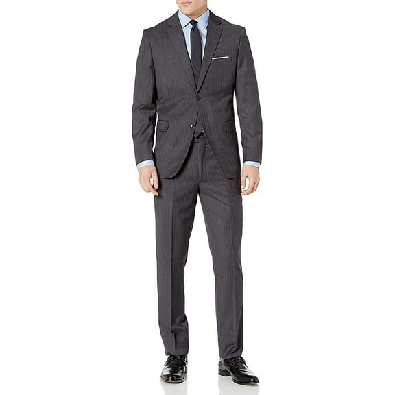 Adam Baker Men's Classy Slim-Fit 2-Button Single Breasted 2-Piece Solid Suit