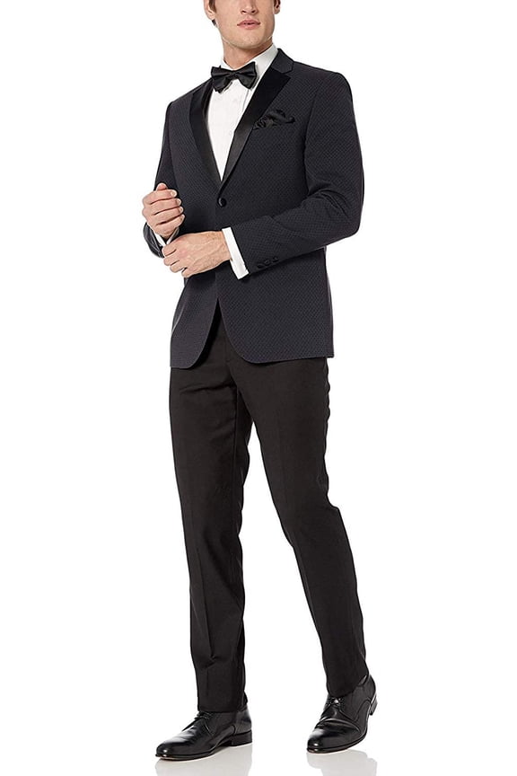 by Caravelli Men's 613102 Slim Fit Textured Top 2-Piece Tuxedo - Charcoal - 42S