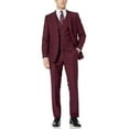 thumbnail image 1 of Adam Baker by Caravelli Men's 613709 Single Breasted Stretch Slim Fit Stretch 2-Button Vested Suit Set - Burgundy - 46L, 1 of 6