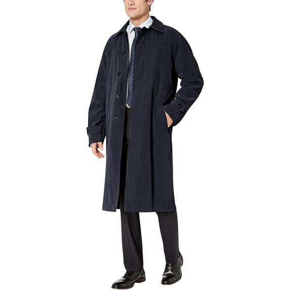 Adam Baker Men's Single Breasted Breasted Full Length Trench Coat All Year Round Raincoat