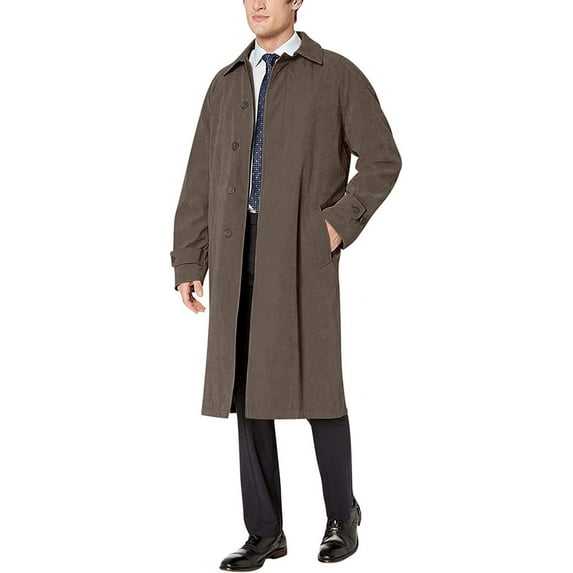Adam Baker Men's Single Breasted Breasted Full Length Trench Coat All Year Round Raincoat