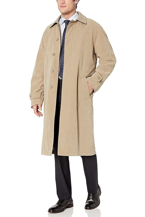 Men's Single Breasted Breasted Full Length Trench Coat All Year Round Raincoat