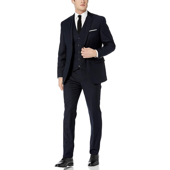 Adam Baker Men's Classic Fit 3-Piece Jacket, Vets, Trousers Vested Suit Set - Many Sizes & Colors Available