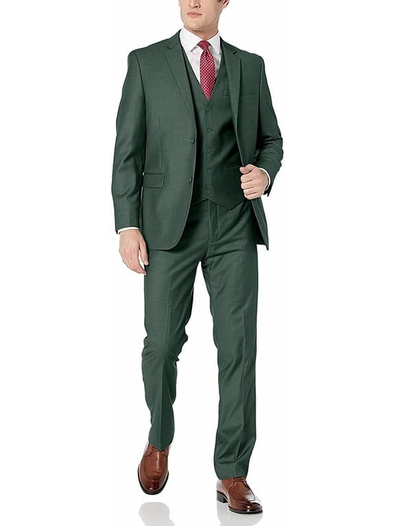 Men's Classic Fit 3-Piece Jacket, Vets, Trousers Vested Suit Set - Many Sizes & Colors Available