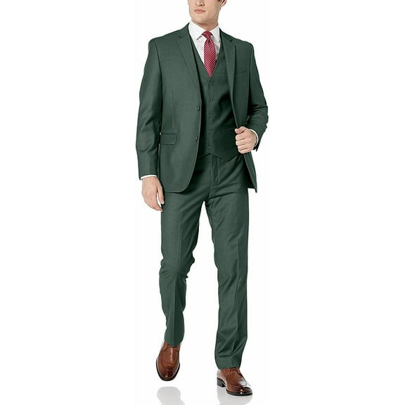 Adam Baker Men's Classic Fit 3-Piece Jacket, Vets, Trousers Vested Suit Set - Many Sizes & Colors Available