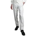 thumbnail image 1 of Adam Baker by Enzo Mens E58302-1 Modern Fit Luxury Linen Trousers - White - 44, 1 of 2