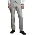 thumbnail image 1 of Adam Baker by Enzo Mens E74901-4 Modern Fit Luxury Linen Trousers - Light Grey - 44, 1 of 2