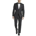 thumbnail image 1 of Adam Baker by Fellini Uomo Men's -2 Regular Fit Two-Piece Notch Lapel with Sateen Stripe Tuxedo Suit - Black - 40L, 1 of 4