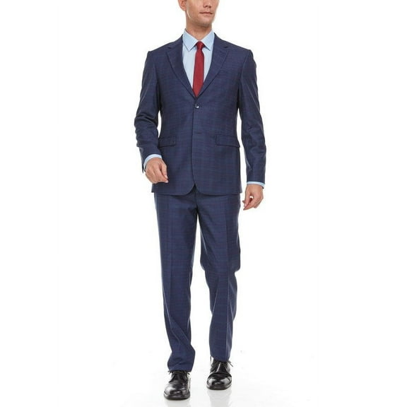 Adam Baker Men's Single Breasted Ultra Slim Fit 2-Piece Jacket, Trousers Suit Set