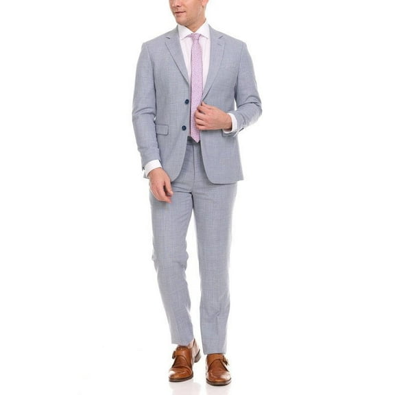 Adam Baker Men's Single Breasted Ultra Slim Fit 2-Piece Jacket, Trousers Suit Set